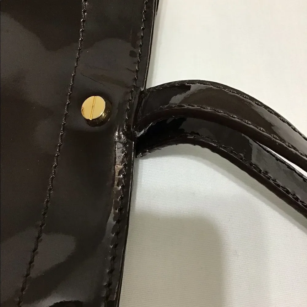 Tory Burch Brown Patent Leather Oversized Tote Bag